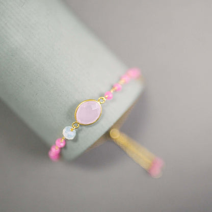Rose Quartz Adjustable Gemstone Bracelet