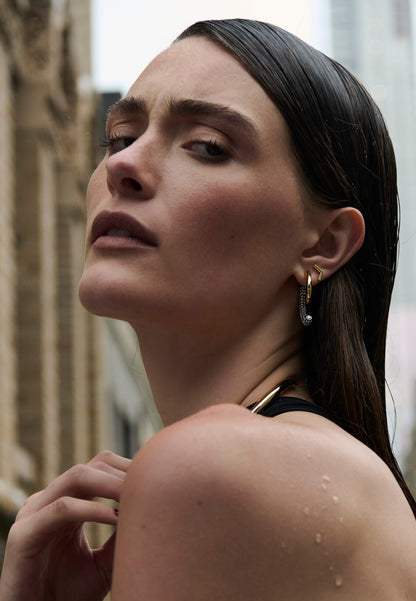 Luna Pave Earrings Gold