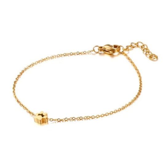Pawfect Minimalist Mini Paw Charm Bracelet Adjustable