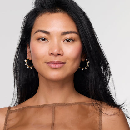 Mini Isla Pearl Hoop Earrings