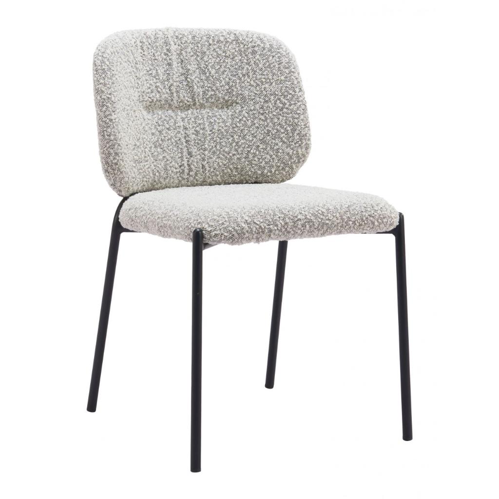 Plat Grey Textured Fabric Dining Chair 2PC