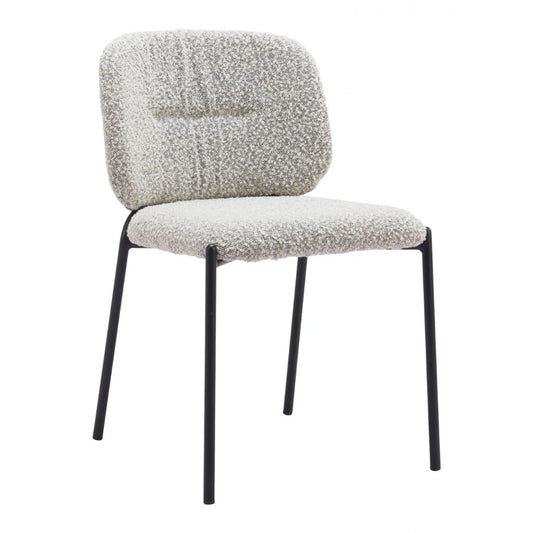 Plat Grey Textured Fabric Dining Chair 2PC