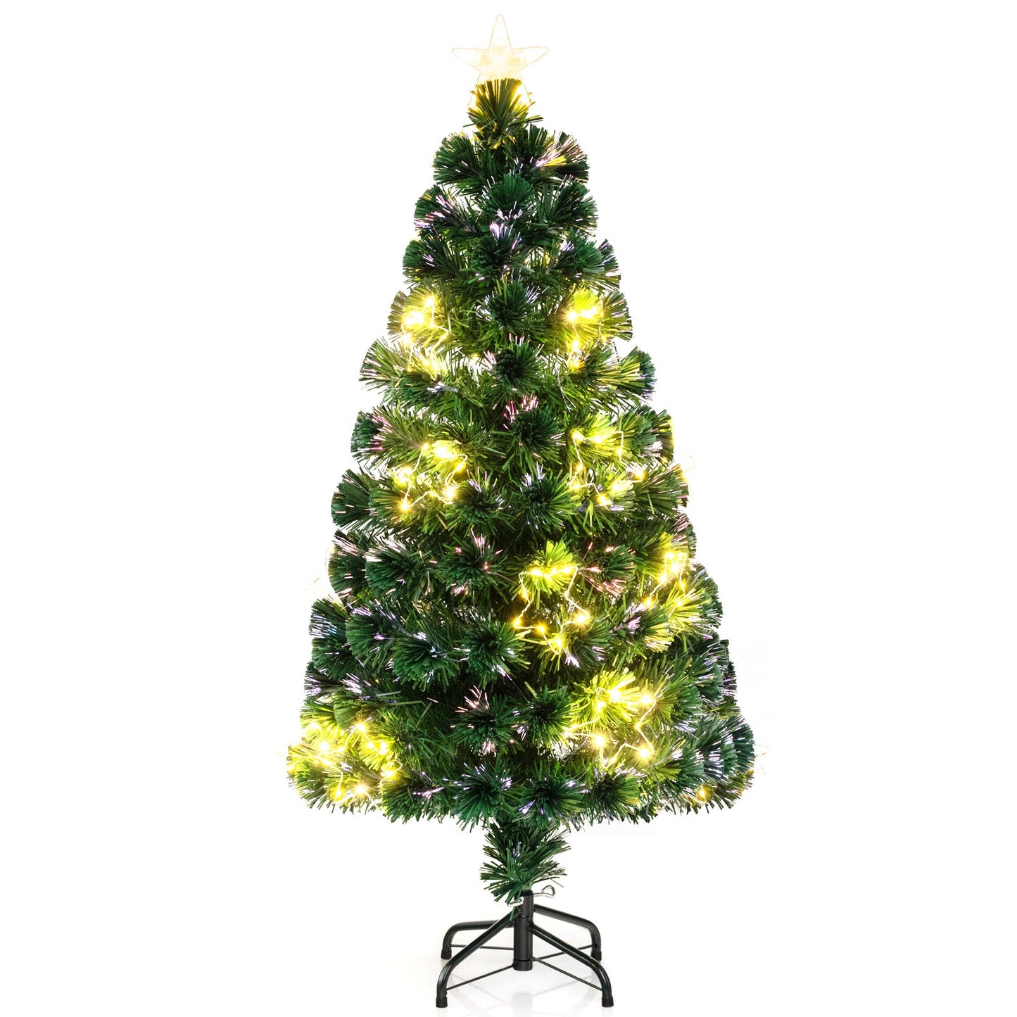 Pre-Lit Artificial Xmas Tree with Top Star and Branch Tips