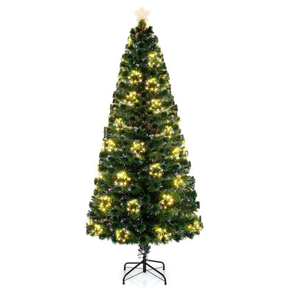 Pre-Lit Artificial Xmas Tree with Top Star and Branch Tips