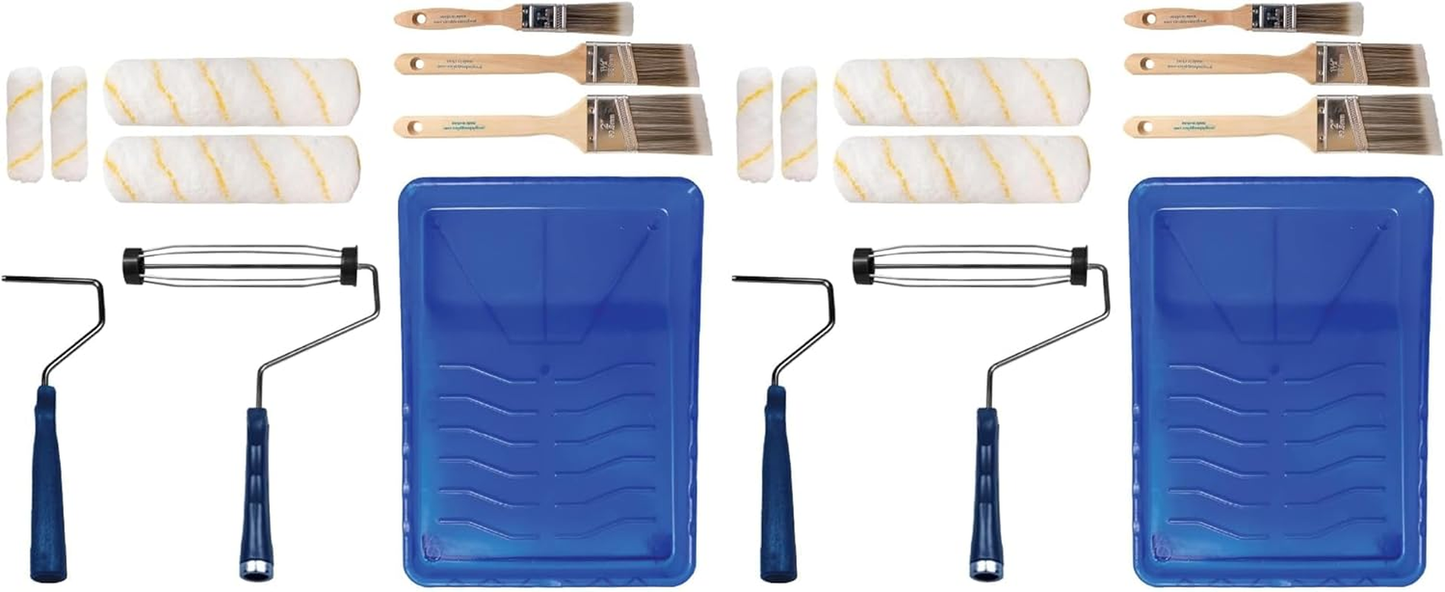 Pro Grade Paint Roller Kit, Brush & Roller,10 Piece Set, Wall Painting Naps for Professionals & Homeowners - All Paints & Stains, Washable, Reusable, Easy to Clean, Superior Absorbency.