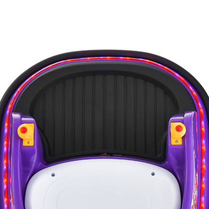 12V Electric Kids Ride On Bumper Car with Flashing Lights for Toddlers-Purple