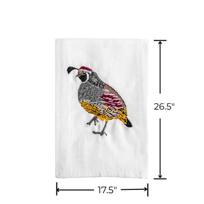 100% Cotton Tea Towels with Bird Embroidery - Kitchen Towels