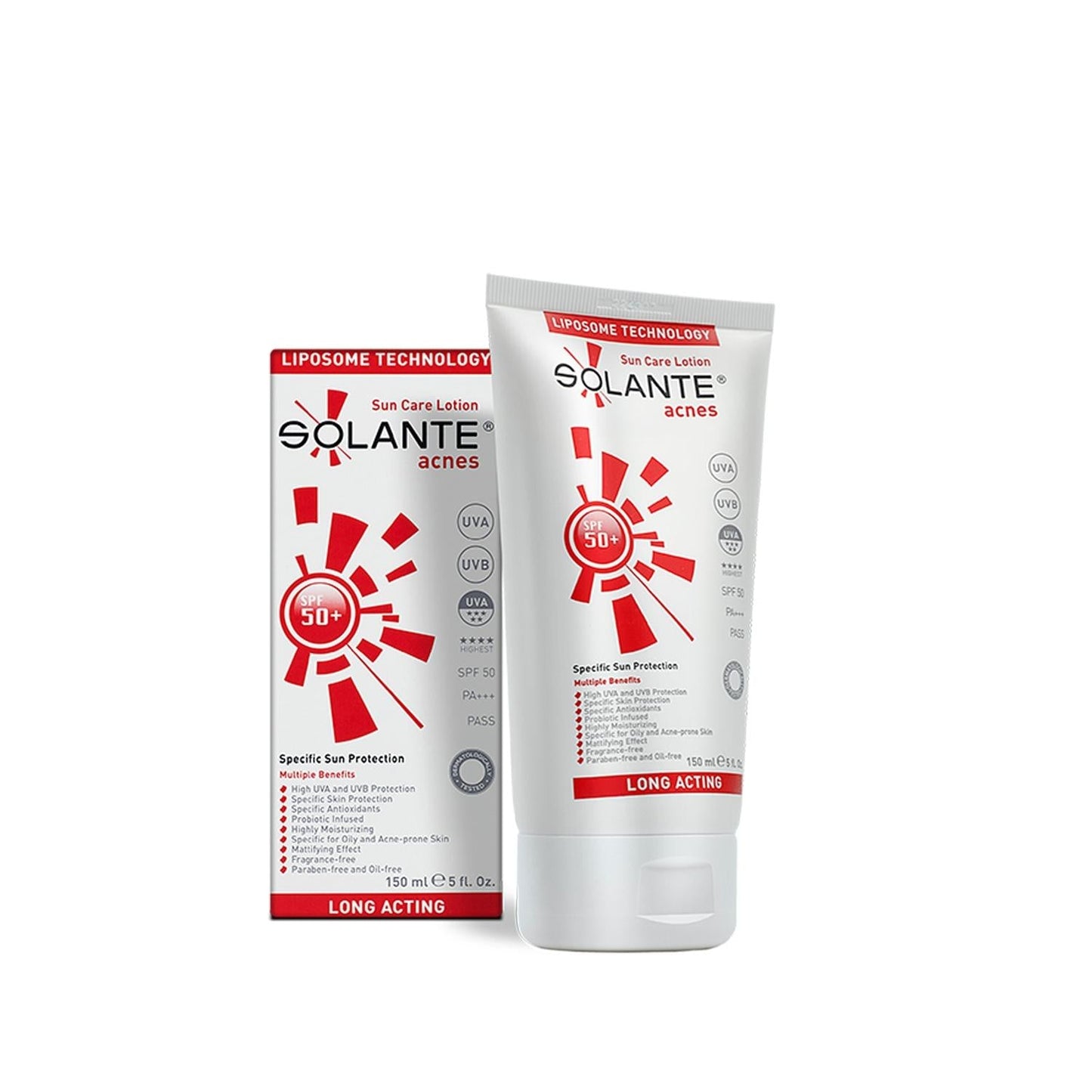 Solante Acnes SPF50 Sunscreen Lotion: Advanced Sun Protection for Acne-Prone Skin, 150ml