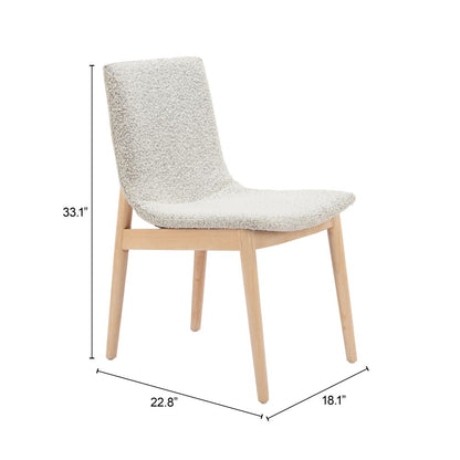 Raha Grey Textured Fabric Dining Chair 2PC