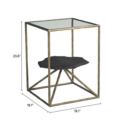 Ranol Glass Top Square Side Table