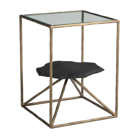 Ranol Glass Top Square Side Table
