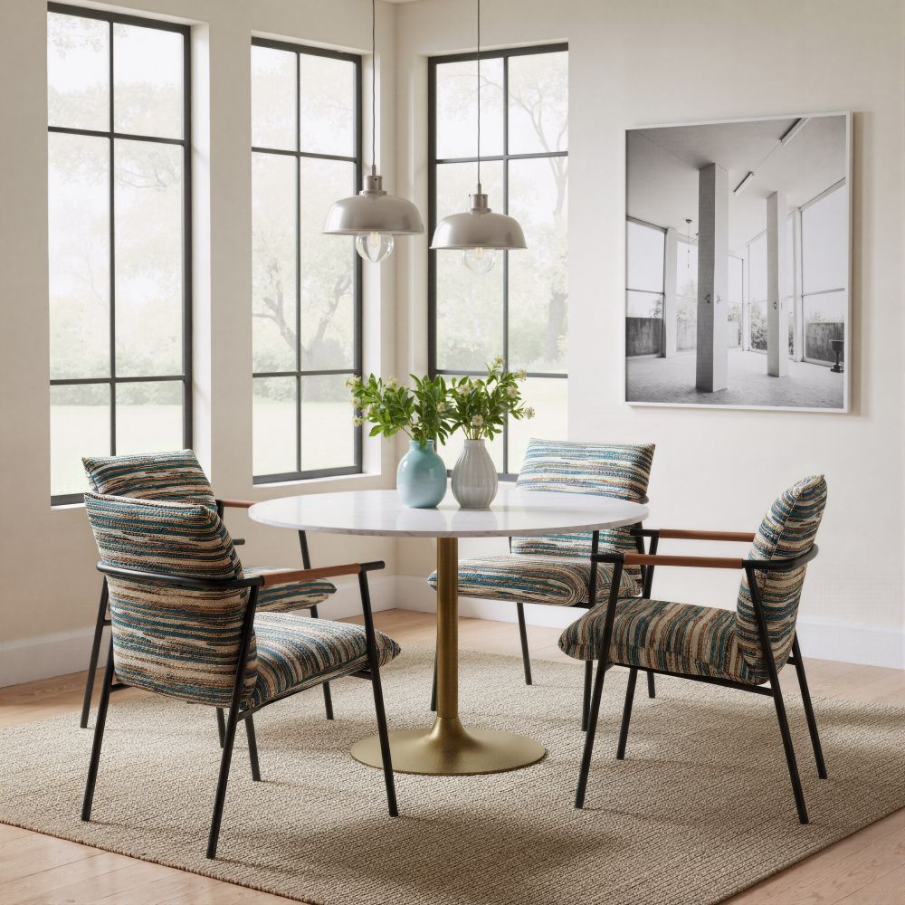 Reduga Multicolor Textured Fabric Dining Chair