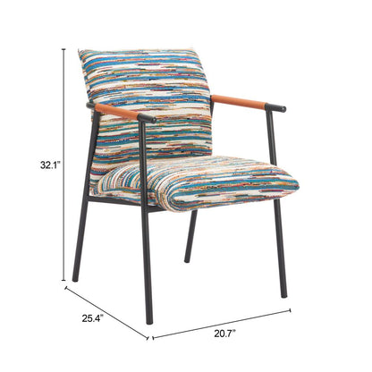 Reduga Multicolor Textured Fabric Dining Chair