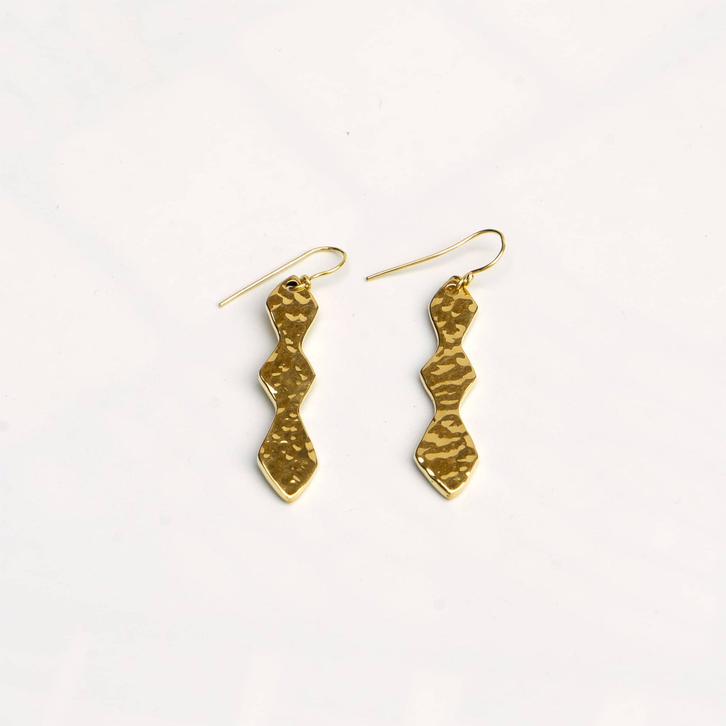Double Hourglass Brass Dangle Earrings | Rio