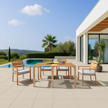 Riviera Natural Wooden Extendable Outdoor Dining Table