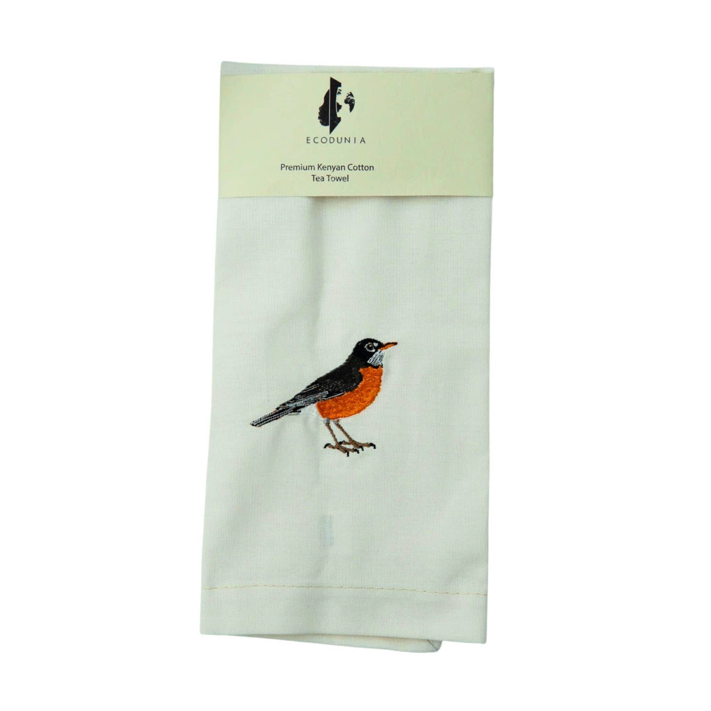 100% Cotton Tea Towels with Bird Embroidery - Kitchen Towels