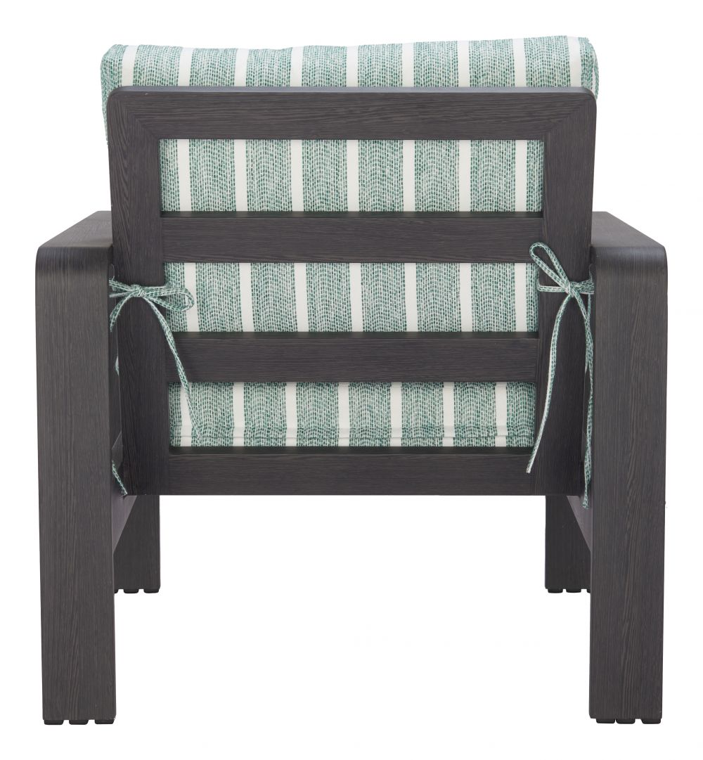 Rolig Green Olefin Fabric Outdoor Armchair