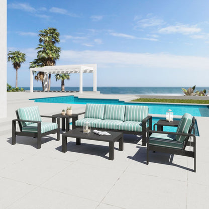 Rolig Green Olefin Fabric Outdoor Sofa