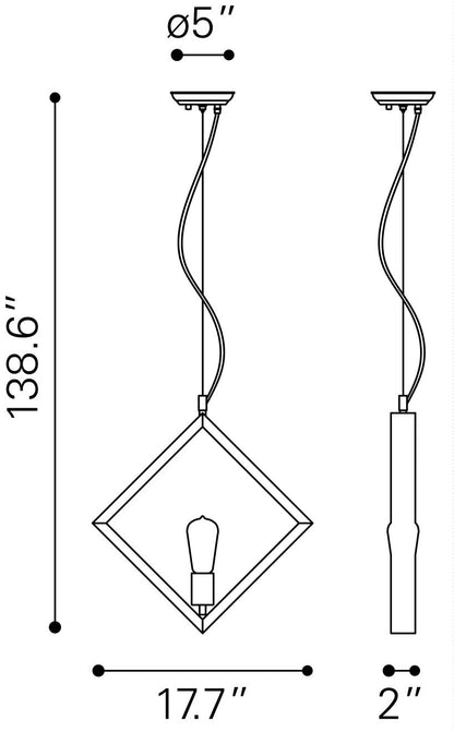 Rotorura Steel Rust Ceiling Lamp