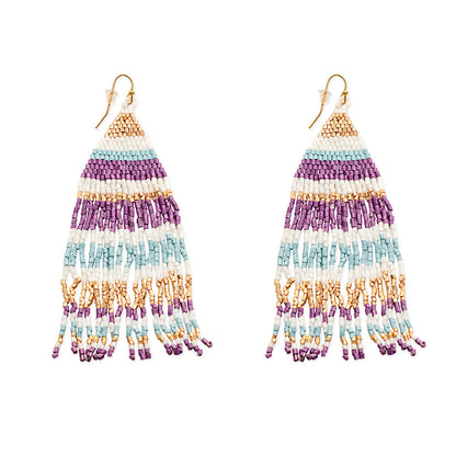 Nanna's Skirt Beaded Earrings In Purple