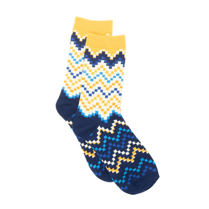 Jade Valley Pixie Socks In Blue & Yellow