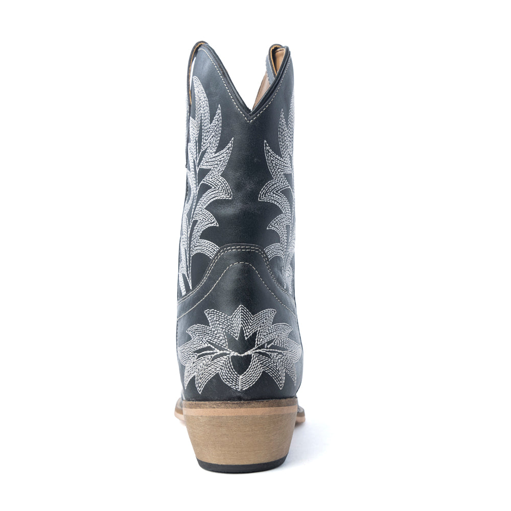 Desert Pearl Ankle Boots in Coal Black