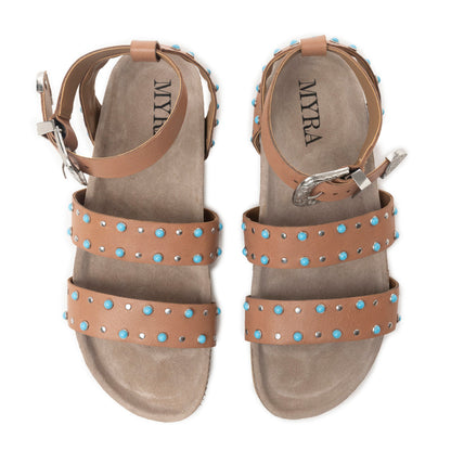 Saddle Ridge Trail Leather Sandals in Light Brown