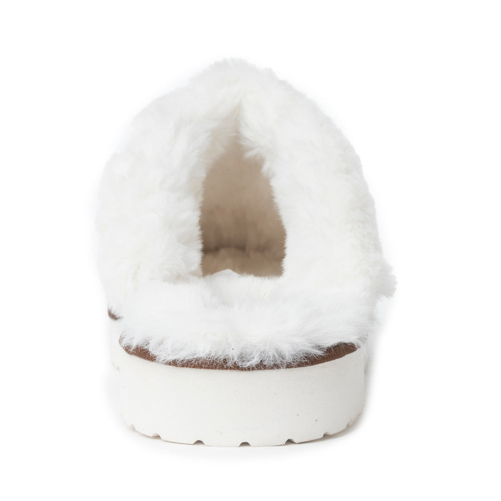 Snowdrift Embossed Leather Slippers in Dark Brown