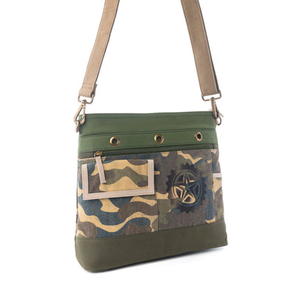 Myra Ranger's Day Crossbody Bag in Army Camo Green