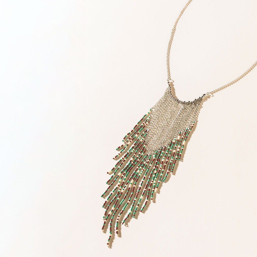 Northern Lights Necklace in Frosted Silver