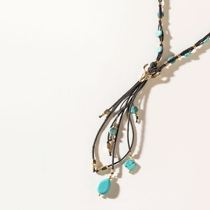 Bullseye Moonstone Necklace in Ghost Blue