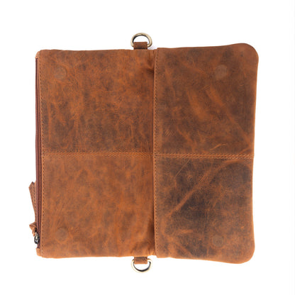 Yellowstone Palisade Clutch Bag with Rivets in Amber