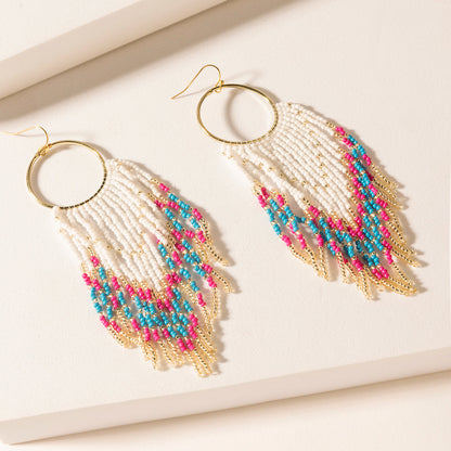 Myra Vaquera Glow Fringe Earrings in Fuchsia Bloom