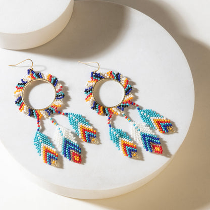 Myra Southwest Spirit Beaded Earrings in Ocean Blaze