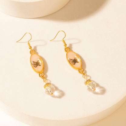 Myra Honey Crystal Dangle Earrings in Dawn Blush