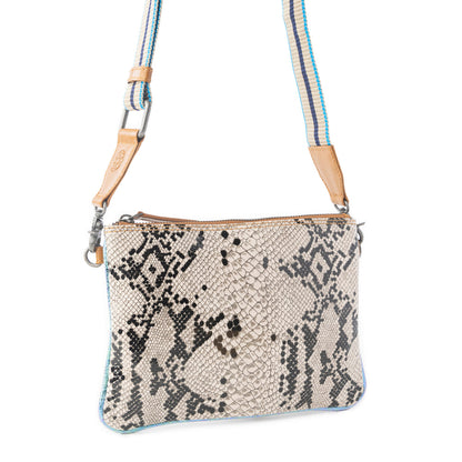 Myra Eden Mirage Leather Bag in Ivory Snake Print