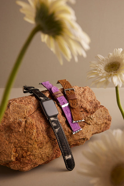 Palomino Plains Western Watch Band in White