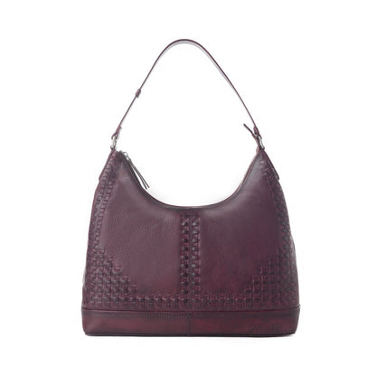 Myra Zidana Marlowe Dusk Veg Tanned Leather Bag in Deep Plum