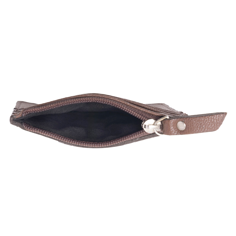 Myra Briar Creek Handtooled Leather Credit Card Holder in Toasted Honey
