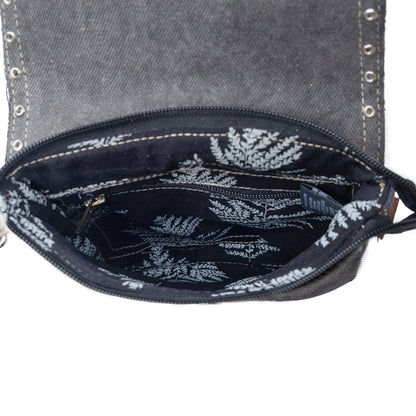Myra Rustler Bend Canvas & Hairon Bag in Brindle Chestnut