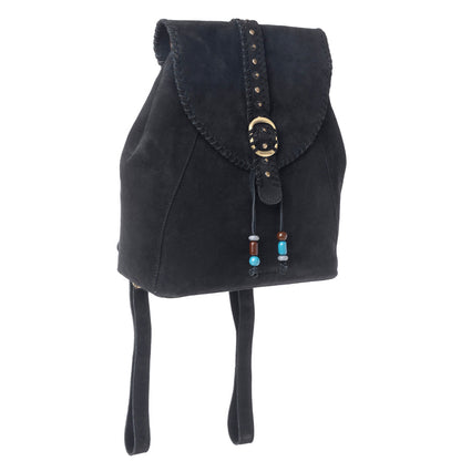 Myra Yellowstone Ironwood Studded Suede Leather Concealed Carry Bag in Shadow Black