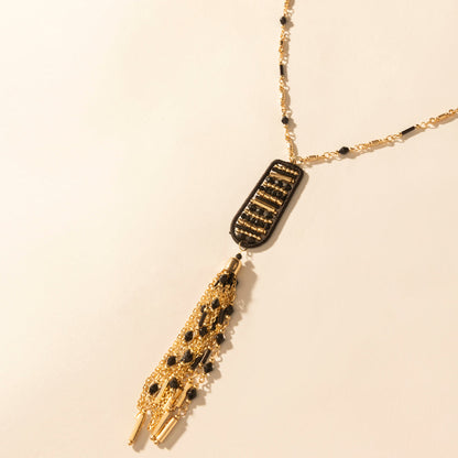 Myra Trailstamp Pendant Necklace in Burnished Tan