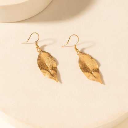 Myra Suntrail Leaf Earrings in Weathered Amber
