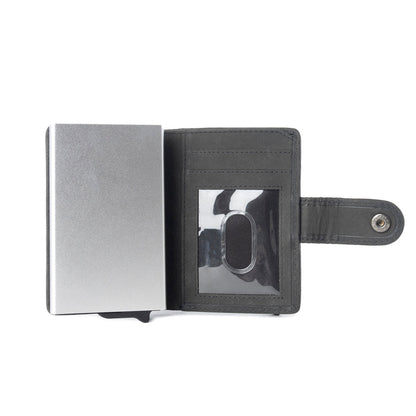 Myra Dune Star Hairon Leather Credit Card Holder in Black & White