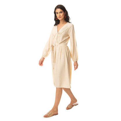 Pleety Buttoned Dress