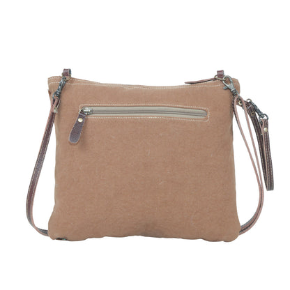 Myra Blue Isle Embossed Leather Crossbody Bag for Women Small Size Western Sling with Hairon Accents