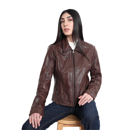 Winged Frills Leather Jacket