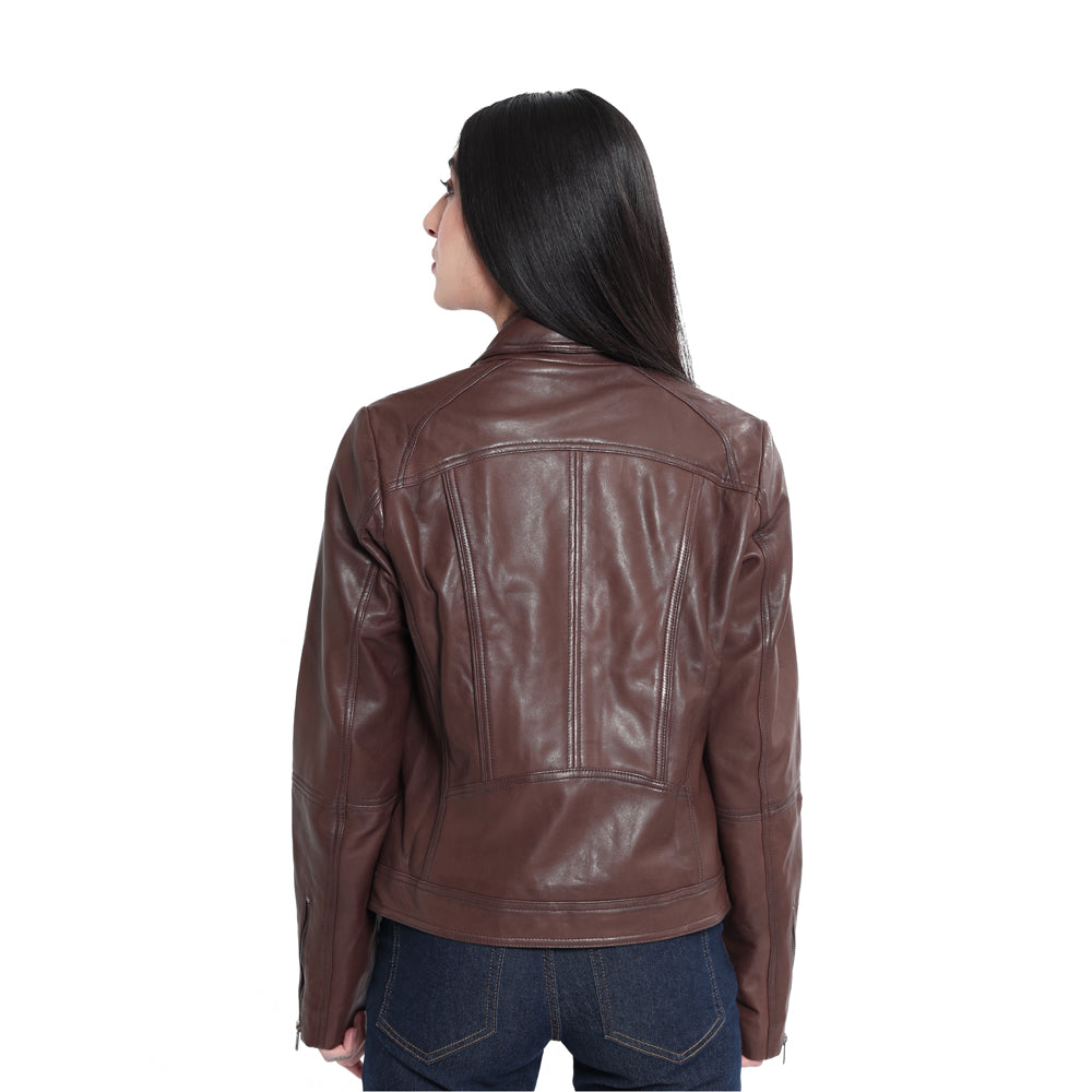 Winged Frills Leather Jacket