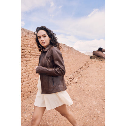 Winged Frills Leather Jacket