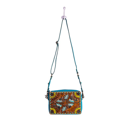 Blooms on the Trail Hand-tooled Bag